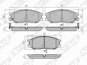 Колодки тормозные (передние) SAT SSANGYONG Rexton Y200 (2001-2006)