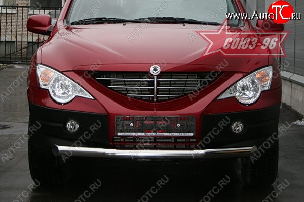 11 924 р. Защита переднего бампера одинарная Souz-96 (d76) SSANGYONG Actyon 1 (2006-2010)  с доставкой в г. Воронеж