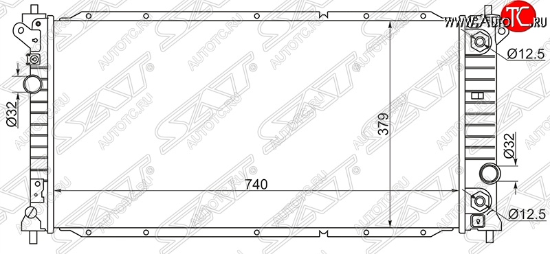 9 549 р. Радиатор двигателя SAT  SSANGYONG Actyon ( 1) - Actyon Sport  с доставкой в г. Воронеж