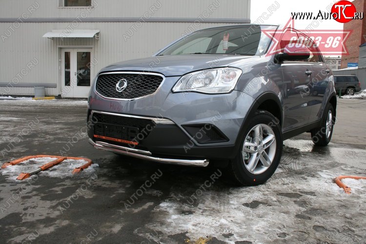 15 659 р. Защита переднего бампера двойная Souz-96 (d460/42)  SSANGYONG Actyon (2010-2013) дорестайлинг  с доставкой в г. Воронеж