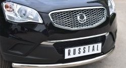 12 949 р. Одинарная защита переднего бампера диаметром 63 мм SLITKOFF  SSANGYONG Actyon (2010-2013) дорестайлинг  с доставкой в г. Воронеж. Увеличить фотографию 2