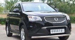 12 949 р. Одинарная защита переднего бампера диаметром 63 мм SLITKOFF  SSANGYONG Actyon (2010-2013) дорестайлинг  с доставкой в г. Воронеж. Увеличить фотографию 4