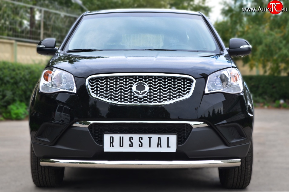 12 949 р. Одинарная защита переднего бампера диаметром 63 мм SLITKOFF  SSANGYONG Actyon (2010-2013) дорестайлинг  с доставкой в г. Воронеж
