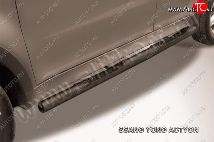 12 399 р. Защита порогов Slitkoff SSANGYONG Actyon дорестайлинг (2010-2013) (Цвет: серебристый)  с доставкой в г. Воронеж