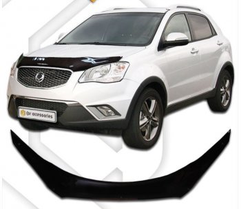 Дефлектора окон CA-Plastic SSANGYONG Korando  2 (1996-2006) (Шелкография белая, Без хром.молдинга)
