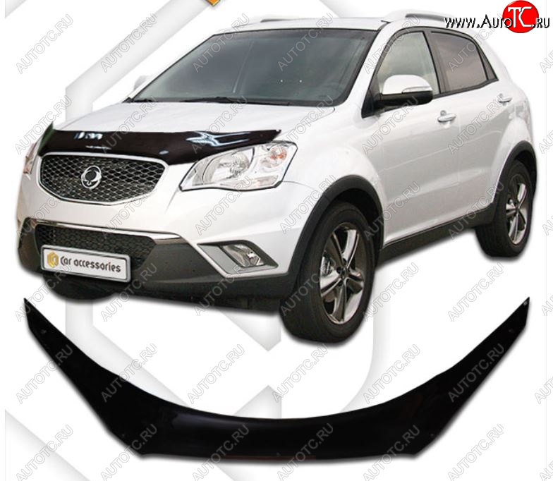 2 159 р. Дефлектора окон CA-Plastic  SSANGYONG Korando  2 (1996-2006) (Шелкография белая, Без хром.молдинга)  с доставкой в г. Воронеж