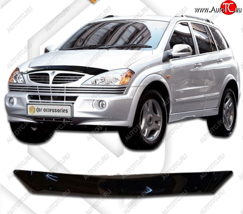 1 999 р. Дефлектор капота CA-Plastic  SSANGYONG Kyron (2005-2016) дорестайлинг, рестайлинг (серия Classic черный, Без надписи)  с доставкой в г. Воронеж