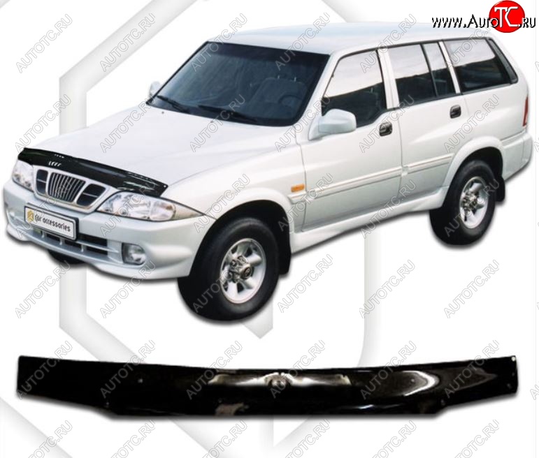 1 999 р. Дефлектор капота CA-Plastiс SSANGYONG Musso (1993-2005) (серия Classic черный, Без надписи)  с доставкой в г. Воронеж