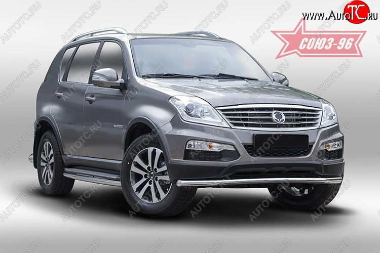 12 914 р. Защита переднего бампера одинарная Souz-96 (d60). SSANGYONG Rexton Y290 (2012-2017)  с доставкой в г. Воронеж