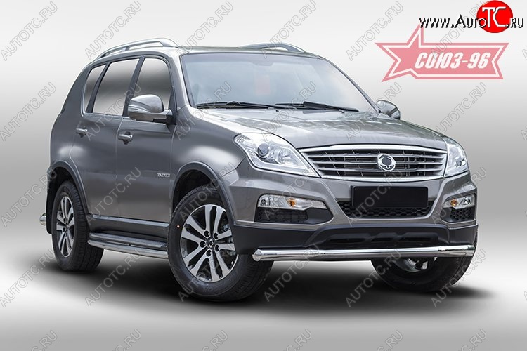 14 669 р. Защита переднего бампера одинарная Souz-96 (d76) SSANGYONG Rexton Y290 (2012-2017)  с доставкой в г. Воронеж