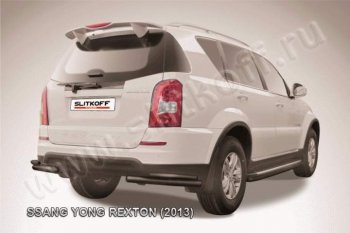 6 799 р. Уголки d57+d42 двойные  SSANGYONG Rexton  Y290 (2012-2017) (Цвет: серебристый)  с доставкой в г. Воронеж. Увеличить фотографию 1