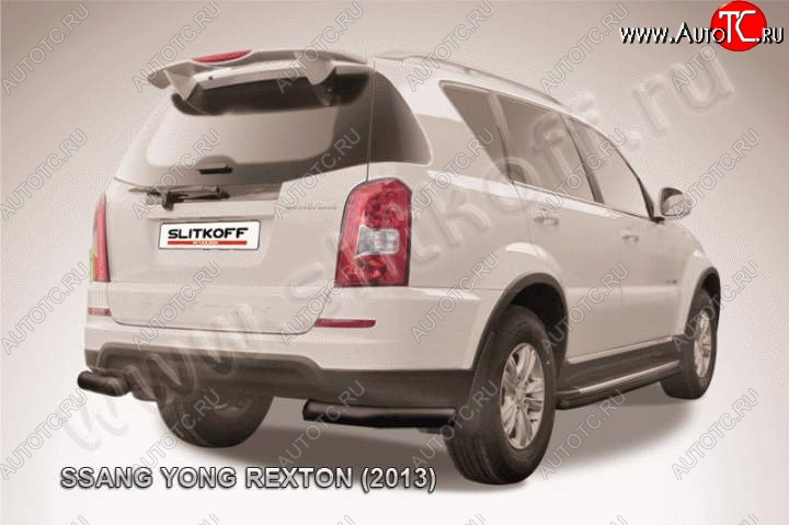 7 199 р. Уголки d76  SSANGYONG Rexton  Y290 (2012-2017) (Цвет: серебристый)  с доставкой в г. Воронеж