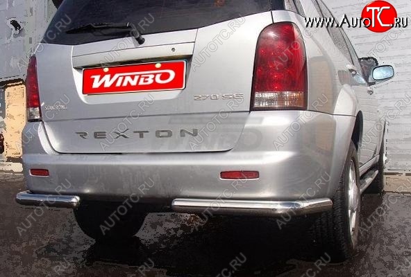 4 499 р. Защита заднего бампера WINBO (нержавейка)  SSANGYONG Rexton  Y200 (2001-2006)  с доставкой в г. Воронеж