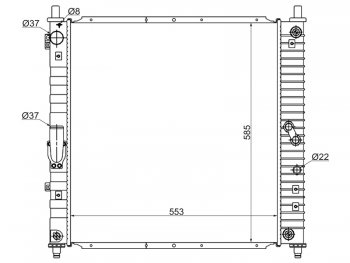 12 699 р. Радиатор двигателя (пластинчатый, МКПП/АКПП, 3.2) SAT SSANGYONG Rexton Y200 (2001-2006)  с доставкой в г. Воронеж. Увеличить фотографию 1