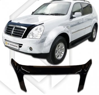 2 199 р. Дефлектор капота CA-Plastiс SSANGYONG Rexton Y250 (2006-2012) (Classic черный, Без надписи)  с доставкой в г. Воронеж. Увеличить фотографию 1