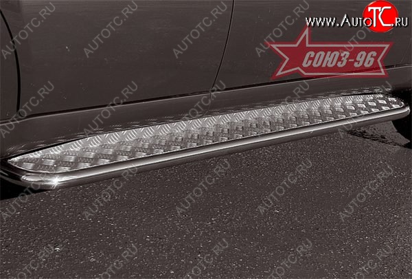 11 519 р. Защита порогов с листом Souz-96 (d42).  SSANGYONG Rexton  Y200 (2001-2006)  с доставкой в г. Воронеж