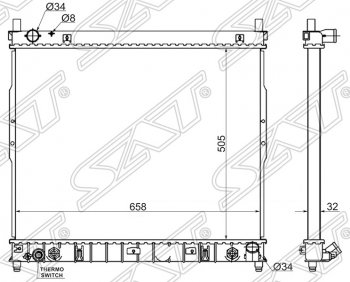 Радиатор двигателя SAT SSANGYONG Rexton Y200 (2001-2006)