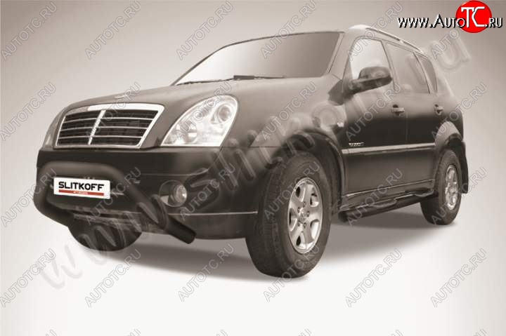 21 449 р. Кенгурятник d76 низкий широкий мини  SSANGYONG Rexton  Y250 (2006-2012) (Цвет: серебристый)  с доставкой в г. Воронеж