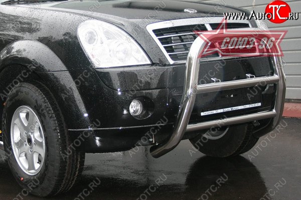 17 549 р. Защита переднего бампера Souz-96 (d76) SSANGYONG Rexton Y250 (2006-2012)  с доставкой в г. Воронеж