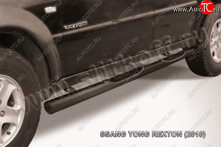 12 999 р. Защита порогов Slitkoff SSANGYONG Rexton Y250 (2006-2012) (Цвет: серебристый)  с доставкой в г. Воронеж