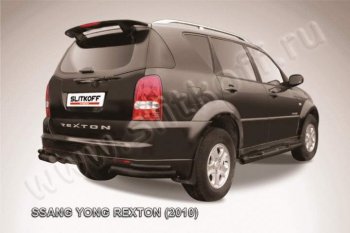 8 199 р. Уголки d76+d42 двойные SSANGYONG Rexton Y250 (2006-2012) (Цвет: серебристый)  с доставкой в г. Воронеж. Увеличить фотографию 1