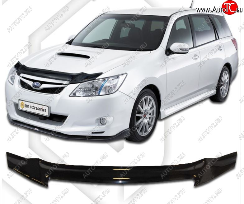 1 999 р. Дефлектор капота CA-Plastic Subaru Exiga (2008-2015) (Classic черный, Без надписи)  с доставкой в г. Воронеж