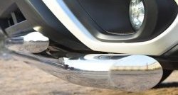 21 449 р. Защита переднего бампера (2 трубыØ76 и 63 мм, нержавейка) SLITKOFF Subaru Forester SJ дорестайлинг (2012-2016)  с доставкой в г. Воронеж. Увеличить фотографию 4