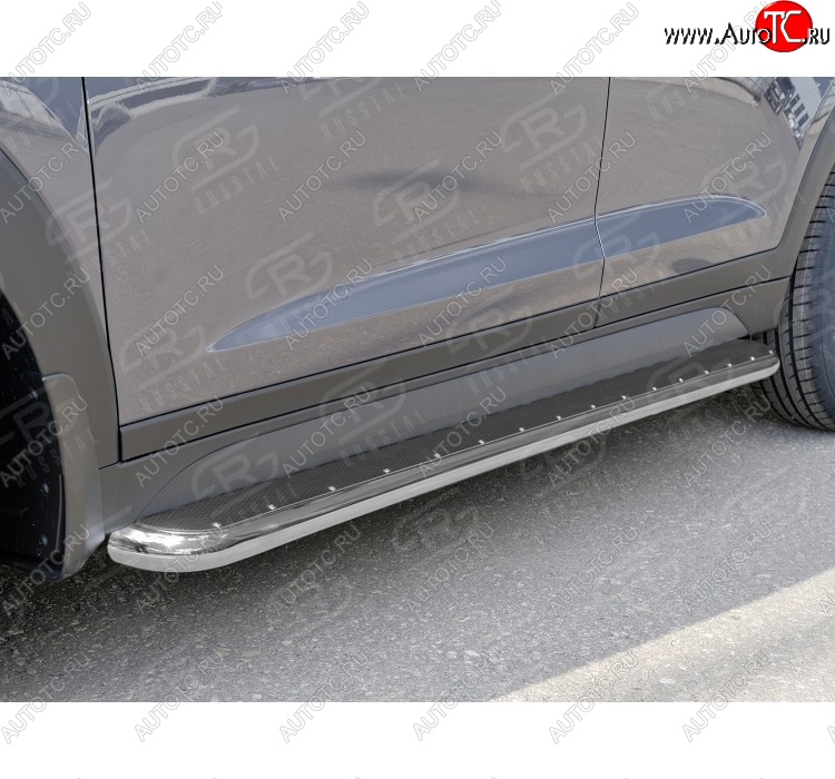 35 549 р. Широкая защита порогов с трубой диаметром 42 мм SLITKOFF v3  Subaru Forester  SJ (2012-2016) дорестайлинг  с доставкой в г. Воронеж