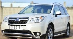 69 999 р. Защита порогов из круглой трубы диаметром 63 мм Russtal Subaru Forester SJ дорестайлинг (2012-2016) (Защита порогов с со скосами на торцах (вариант 1))  с доставкой в г. Воронеж. Увеличить фотографию 10