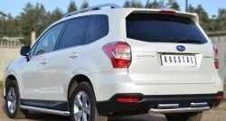 16 999 р. Защита заднего бампера (2 трубы Ø63 и 42 мм, нержавейка) SLITKOFF  Subaru Forester  SJ (2012-2016) дорестайлинг  с доставкой в г. Воронеж. Увеличить фотографию 4