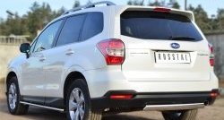 14 999 р. Защита заднего бампера (Ø75x42 мм, нержавейка) Russtal  Subaru Forester  SJ (2012-2016) дорестайлинг  с доставкой в г. Воронеж. Увеличить фотографию 4