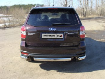 18 999 р. Защита заднего бампера (овальная) ТСС 75х42 мм  Subaru Forester  SJ (2012-2016) дорестайлинг  с доставкой в г. Воронеж. Увеличить фотографию 1