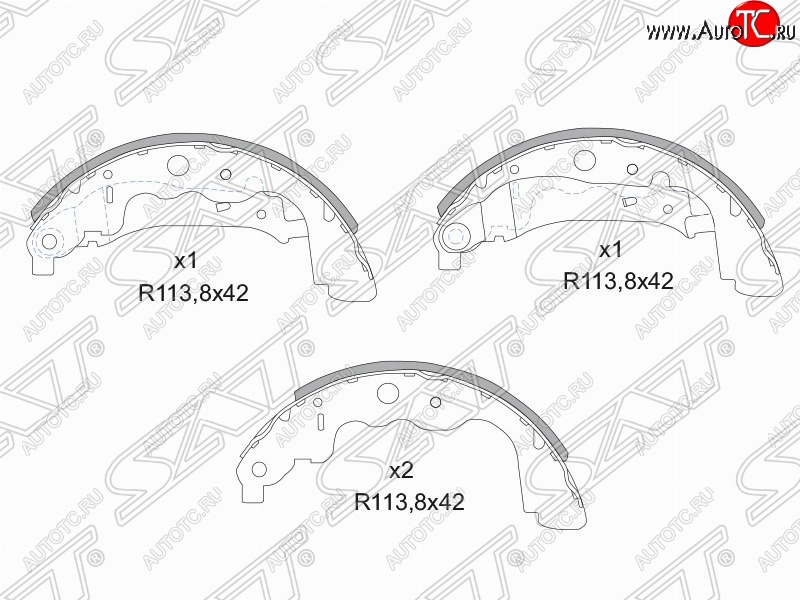 1 259 р. Колодки тормозные задние SAT  Subaru Forester ( SF,  SG) - Impreza ( GC,  GD,  GG)  с доставкой в г. Воронеж