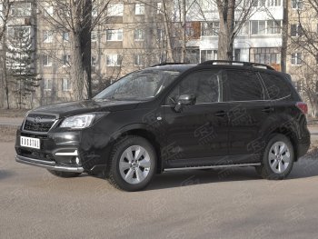 24 599 р. Защита переднего бампера SLITKOFF d63 секции-d42 дуга  Subaru Forester  SJ (2016-2019) рестайлинг  с доставкой в г. Воронеж. Увеличить фотографию 3