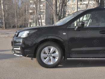 24 599 р. Защита переднего бампера SLITKOFF d63 секции-d42 дуга  Subaru Forester  SJ (2016-2019) рестайлинг  с доставкой в г. Воронеж. Увеличить фотографию 4