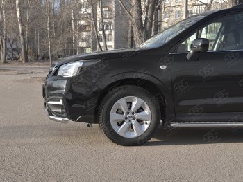 18 549 р. Защита переднего бампера (2 трубы Ø63 и 75х42 мм, нержавейка) Russtal Subaru Forester SJ рестайлинг (2016-2019)  с доставкой в г. Воронеж. Увеличить фотографию 3