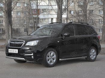 11 599 р. Защита переднего бампера (Ø75x42 мм, нержавейка) Russtal Subaru Forester SJ рестайлинг (2016-2019)  с доставкой в г. Воронеж. Увеличить фотографию 4