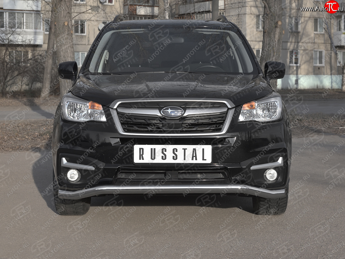 18 849 р. Защита переднего бампера SLITKOFF d63 волна  Subaru Forester  SJ (2016-2019) рестайлинг  с доставкой в г. Воронеж