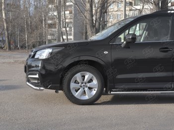 18 849 р. Защита переднего бампера SLITKOFF d63 волна  Subaru Forester  SJ (2016-2019) рестайлинг  с доставкой в г. Воронеж. Увеличить фотографию 3