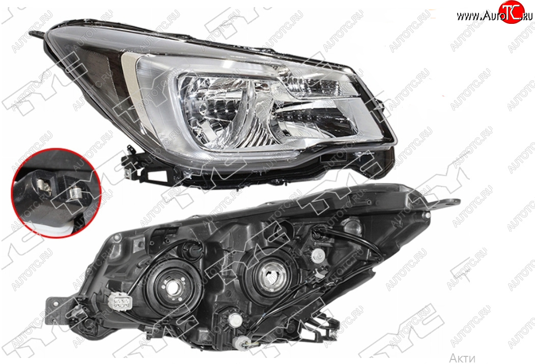 14 949 р. Правая фара (галоген, с электрокорректором, Евросвет) TYC Subaru Forester SJ рестайлинг (2016-2019)  с доставкой в г. Воронеж