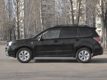 35 549 р. Пороги SLITKOFF d42 с листом  Subaru Forester  SJ (2016-2019) рестайлинг (лист нержавейка, труба нержавейка)  с доставкой в г. Воронеж. Увеличить фотографию 3