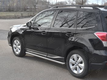19 549 р. Защита порогов на SLITKOFF труба d63  Subaru Forester  SJ (2016-2019) рестайлинг (защита порогов с закругленными торцами)  с доставкой в г. Воронеж. Увеличить фотографию 2