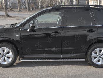 19 399 р. Защита порогов на Russtal труба 120х60 овал с проступью Subaru Forester SJ рестайлинг (2016-2019)  с доставкой в г. Воронеж. Увеличить фотографию 2