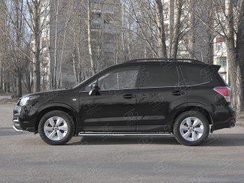 19 399 р. Защита порогов на Russtal труба 120х60 овал с проступью Subaru Forester SJ рестайлинг (2016-2019)  с доставкой в г. Воронеж. Увеличить фотографию 3
