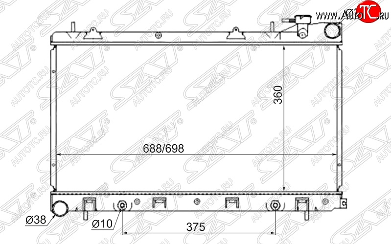 6 349 р. Радиатор двигателя SAT (пластинчатый) Subaru Impreza GD седан дорестайлинг (2000-2002)  с доставкой в г. Воронеж