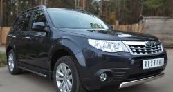 12 949 р. Защита переднего бампера (Ø75х42 мм, нержавейка) Russtal Subaru Forester SH (2008-2013)  с доставкой в г. Воронеж. Увеличить фотографию 4