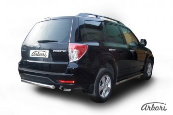 8 999 р. Защита заднего бампера Arbori  Subaru Forester  SH (2008-2013)  с доставкой в г. Воронеж. Увеличить фотографию 2