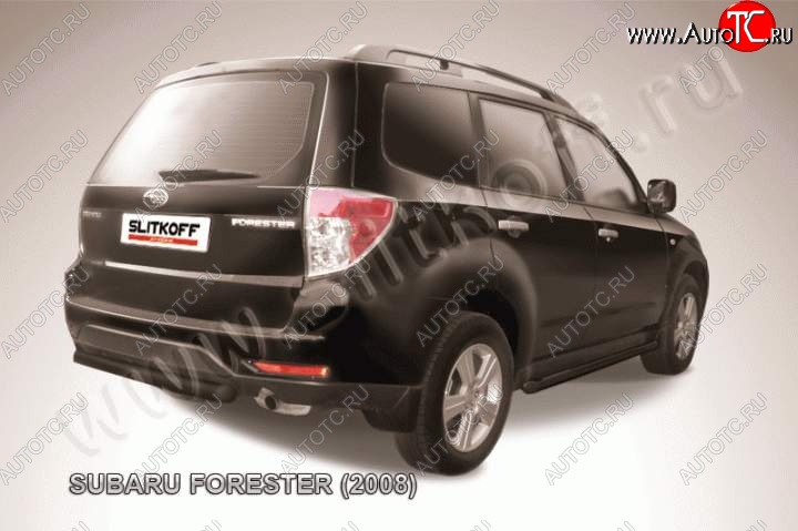 6 399 р. Защита задняя Slitkoff  Subaru Forester  SH (2008-2013) (Цвет: серебристый)  с доставкой в г. Воронеж