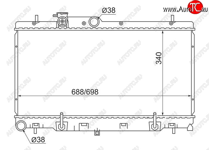 6 349 р. Радиатор двигателя SAT (пластинчатый, пробка радиатора R101B)  Subaru Impreza ( GD,  GG) - Outback  BH/BE12  с доставкой в г. Воронеж