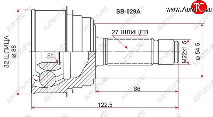 1 699 р. ШРУС SAT (наружный, GDB EJ20 6MT 4WD) Subaru Impreza GD седан дорестайлинг (2000-2002)  с доставкой в г. Воронеж